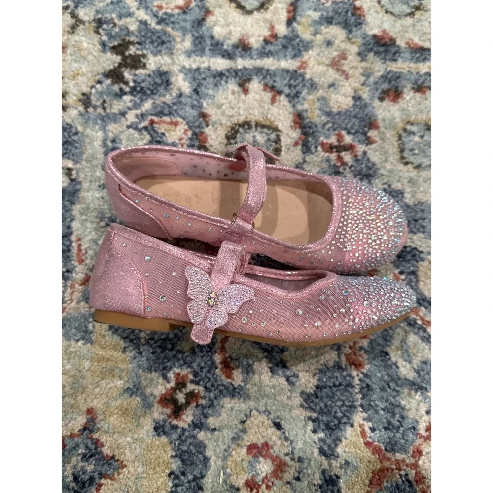 Link Copper Key Dress Shoes Bundle Girls 13 Pink‎ Silver Rhinestone Glitter